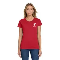 Ladies 100% Cotton Lifeguard Tee Shirt - Left Chest Y Lifeguard w/ LIFEGUARD Back